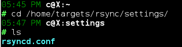 Screenshot of configuring RSync server.