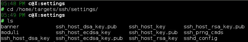 Screenshot of configuring SSH server.