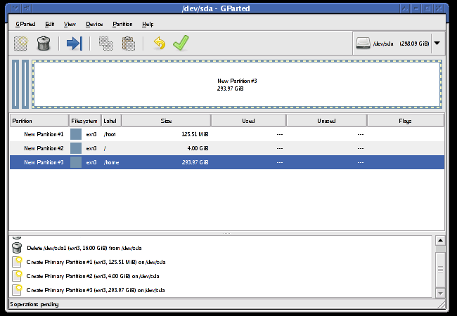 Screenshot of how to partition step 5.