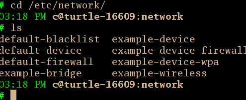 Screenshot of setting up network.