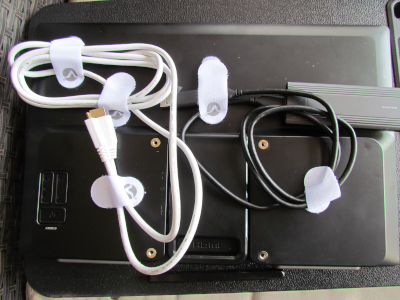 Back view of the RP500 Lap Top showing cables.